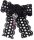 Black Lace Bow Silver Heart