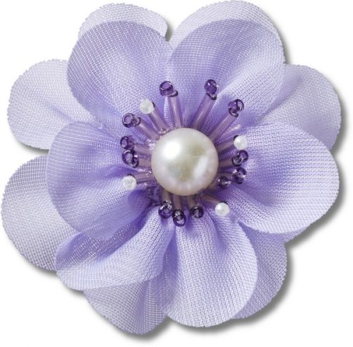 Blue Fabric Flower With Pearl