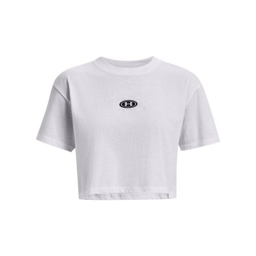 UA W BRANDED LOGO CROP SS