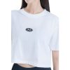 UA W BRANDED LOGO CROP SS