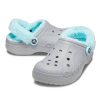 Crocs Baya Lined Fuzz Strap Clog szürke bélelt uniszex papucs