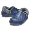 Crocs Baya Lined Fuzz Strap Clog kék bélelt uniszex papucs