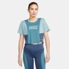 Nike Dri FIT One Womens Color Block Short Sleeve Training Crop Top