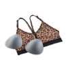 Nike Indy Womens Light Support 1 Piece Pad V Neck Leopard Print Sports Bra